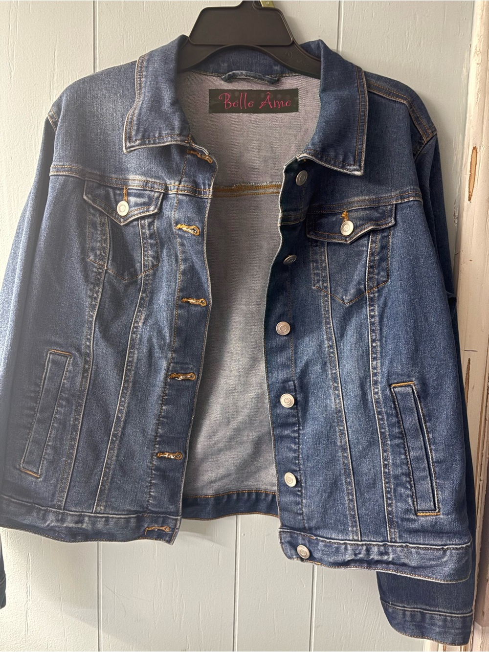 Belle Ame custom Blue Denim Jean Jacket with Button Front
